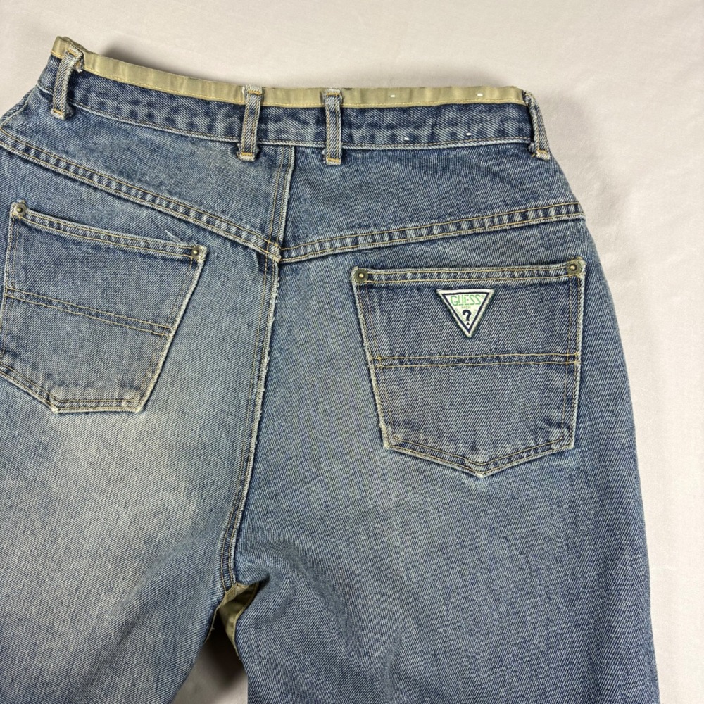 Vintage Guess Jeans Georges Marciano Mens 34 Blue Denim Contrast Trim USA 90s - Picture 12 of 13